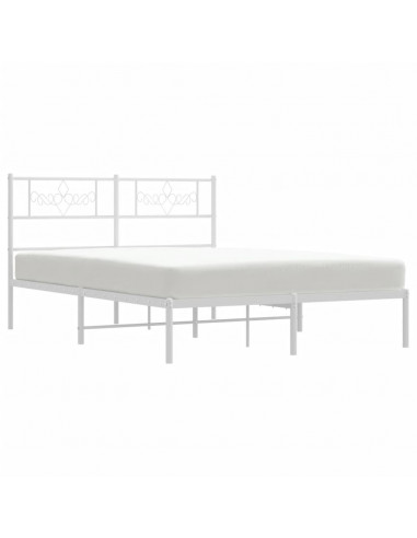 Giroletto con Testiera Metallo Bianco 120x190 cm