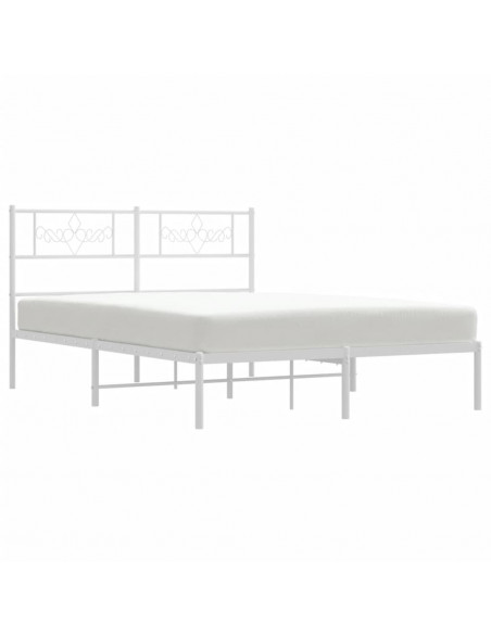 Giroletto con Testiera Metallo Bianco 120x190 cm