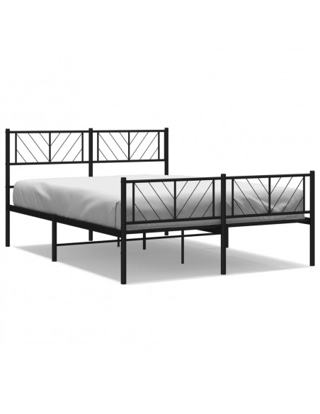 Giroletto con Testiera e Pediera Metallo Nero 135x190 cm