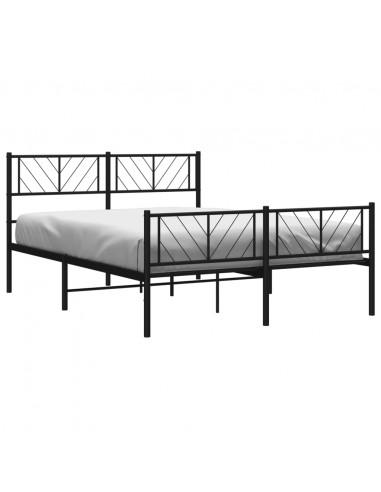 Giroletto con Testiera e Pediera Metallo Nero 135x190 cm