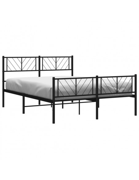 Giroletto con Testiera e Pediera Metallo Nero 135x190 cm