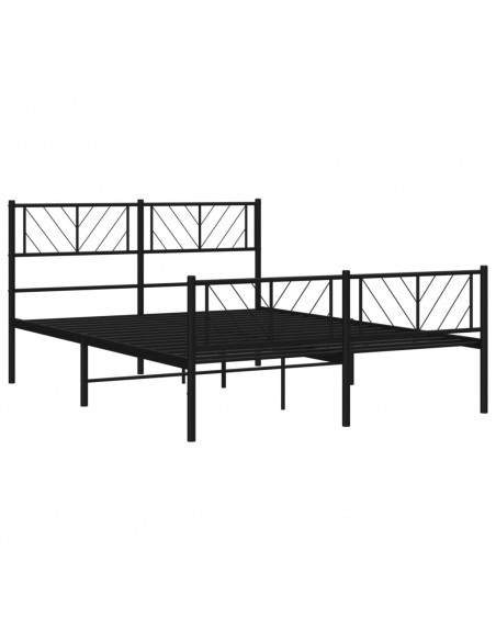 Giroletto con Testiera e Pediera Metallo Nero 135x190 cm