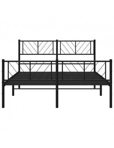 Giroletto con Testiera e Pediera Metallo Nero 135x190 cm