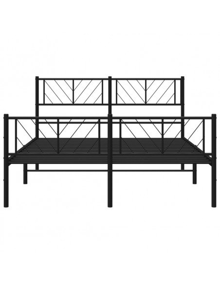 Giroletto con Testiera e Pediera Metallo Nero 135x190 cm