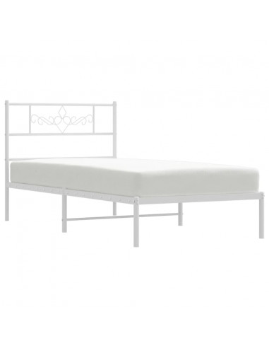 Giroletto con Testiera Metallo Bianco 75x190 cm