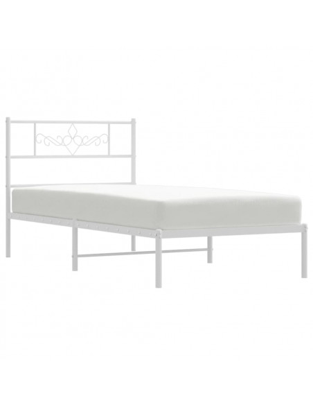 Giroletto con Testiera Metallo Bianco 75x190 cm