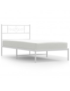 Giroletto con Testiera Metallo Bianco 107x203 cm 2