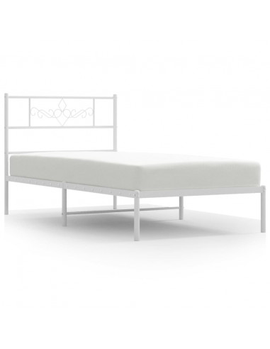 Giroletto con Testiera Metallo Bianco 107x203 cm