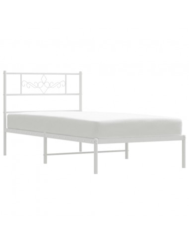 Giroletto con Testiera Metallo Bianco 107x203 cm