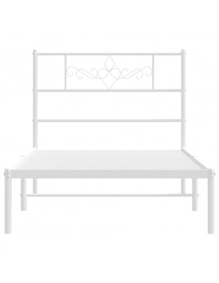 Giroletto con Testiera Metallo Bianco 107x203 cm