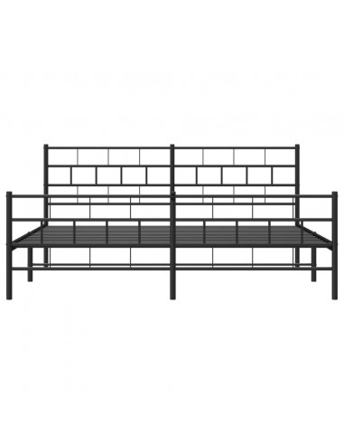 Giroletto con Testiera e Pediera Metallo Nero 193x203 cm