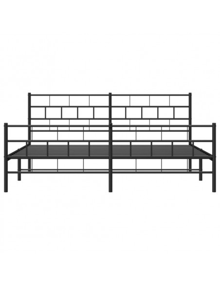 Giroletto con Testiera e Pediera Metallo Nero 193x203 cm
