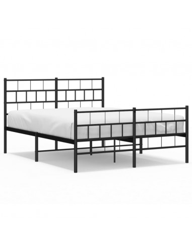 Giroletto con Testiera e Pediera Metallo Nero 135x190 cm