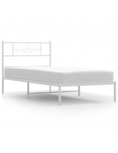 Giroletto con Testiera Metallo Bianco 90x200 cm 2