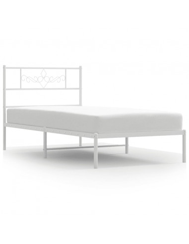 Giroletto con Testiera Metallo Bianco 90x200 cm