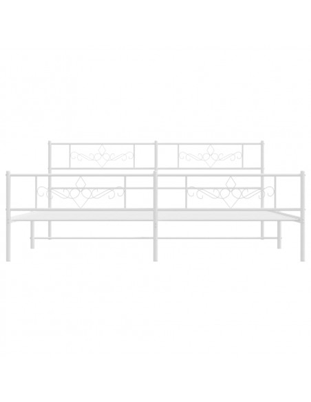 Giroletto con Testiera e Pediera Metallo Bianco 193x203 cm