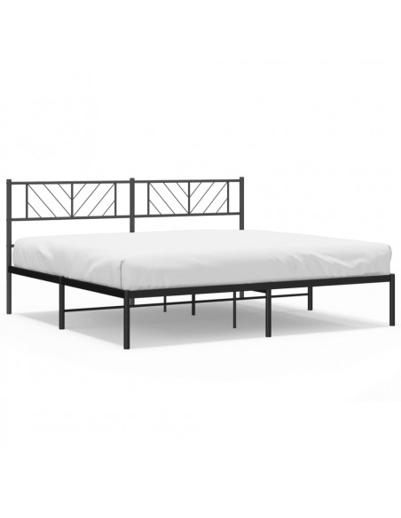 Giroletto con Testiera in Metallo Nero 193x203 cm