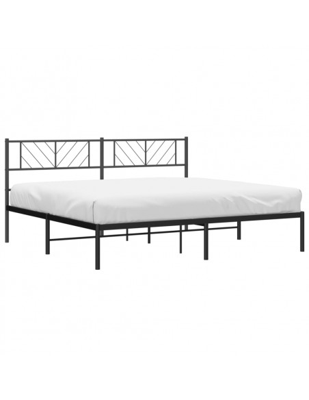 Giroletto con Testiera in Metallo Nero 193x203 cm