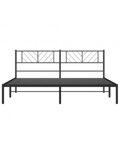 Giroletto con Testiera in Metallo Nero 193x203 cm