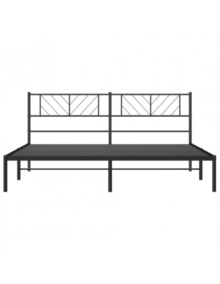 Giroletto con Testiera in Metallo Nero 193x203 cm