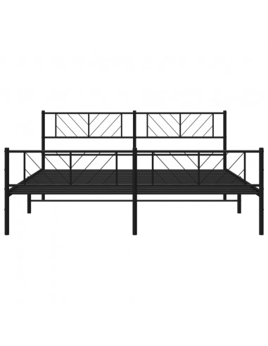 Giroletto con Testiera e Pediera Metallo Nero 193x203 cm