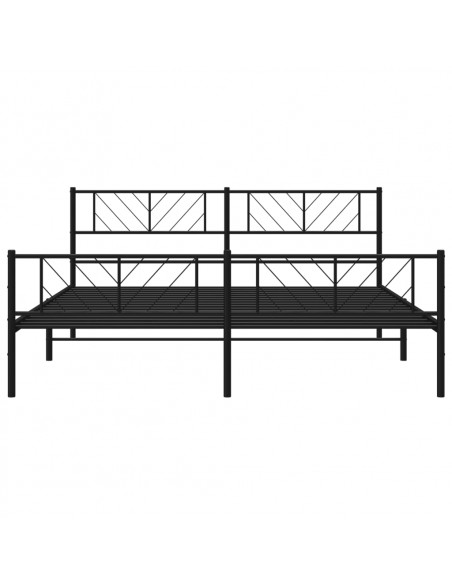 Giroletto con Testiera e Pediera Metallo Nero 193x203 cm