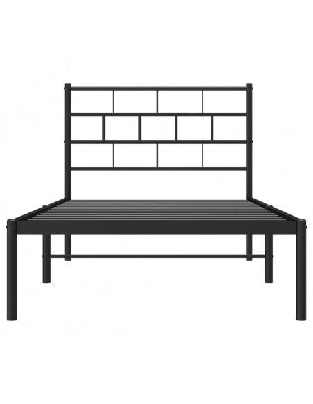 Giroletto con Testiera in Metallo Nero 90x190 cm