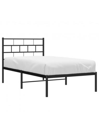 Giroletto con Testiera in Metallo Nero 100x190 cm