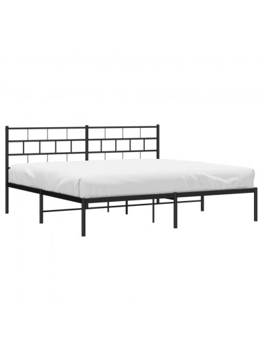 Giroletto con Testiera in Metallo Nero 183x213 cm