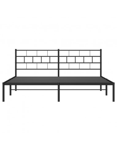 Giroletto con Testiera in Metallo Nero 183x213 cm