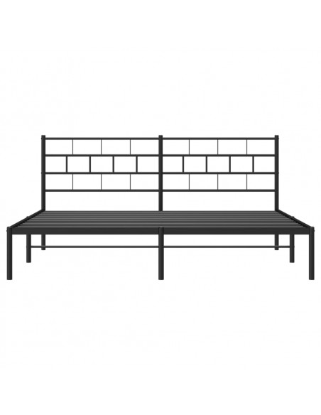 Giroletto con Testiera in Metallo Nero 183x213 cm