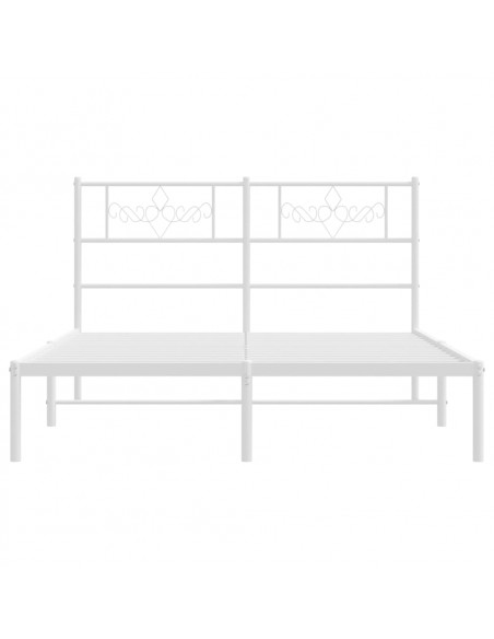 Giroletto con Testiera Metallo Bianco 135x190 cm