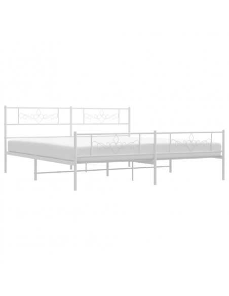 Giroletto con Testiera e Pediera Metallo Bianco 200x200 cm