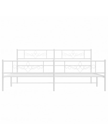 Giroletto con Testiera e Pediera Metallo Bianco 200x200 cm