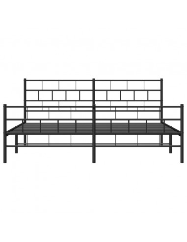 Giroletto con Testiera e Pediera Metallo Nero 200x200 cm