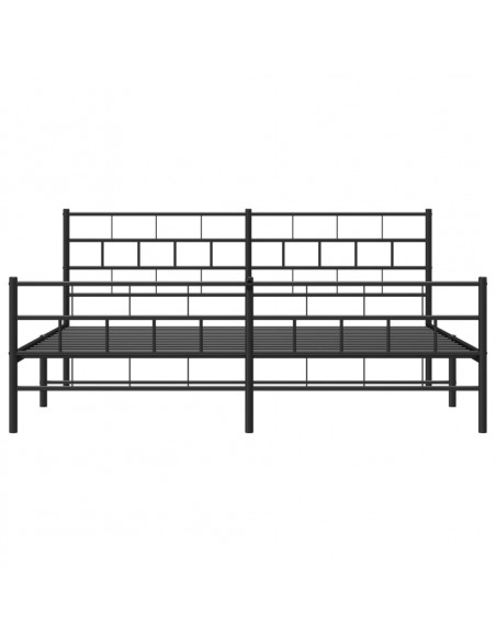 Giroletto con Testiera e Pediera Metallo Nero 200x200 cm