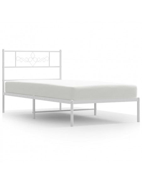 Giroletto con Testiera Metallo Bianco 80x200 cm