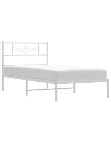 Giroletto con Testiera Metallo Bianco 80x200 cm