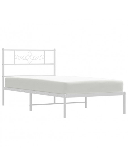 Giroletto con Testiera Metallo Bianco 80x200 cm