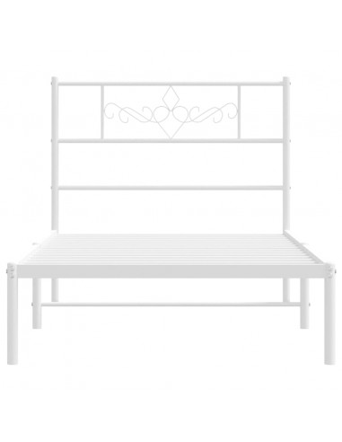 Giroletto con Testiera Metallo Bianco 80x200 cm