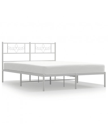 Giroletto con Testiera Metallo Bianco 150x200 cm