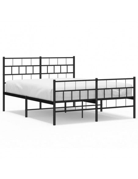 Giroletto con Testiera e Pediera Metallo Nero 140x190 cm