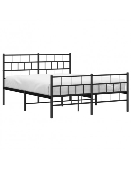 Giroletto con Testiera e Pediera Metallo Nero 140x190 cm