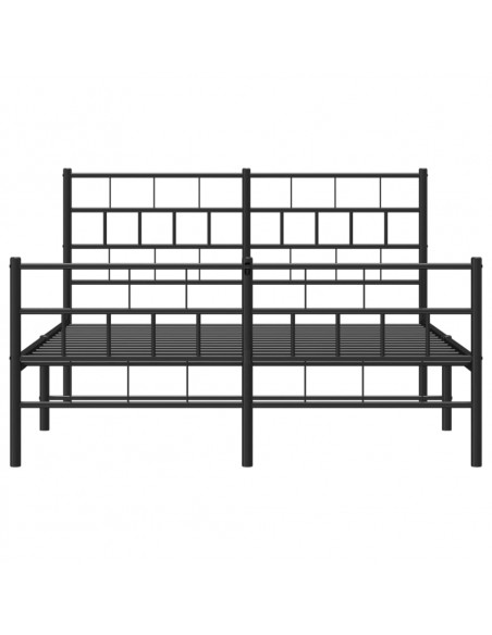 Giroletto con Testiera e Pediera Metallo Nero 140x190 cm