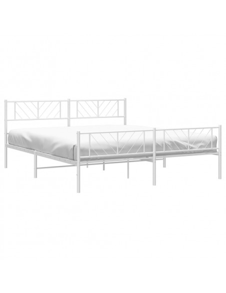 Giroletto con Testiera e Pediera Metallo Bianco 193x203 cm
