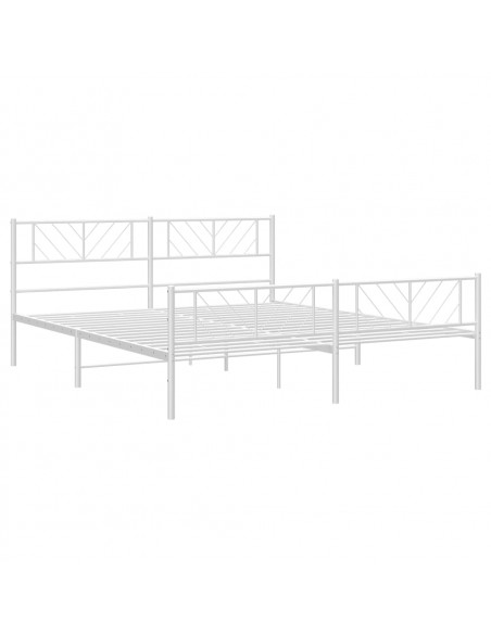 Giroletto con Testiera e Pediera Metallo Bianco 193x203 cm