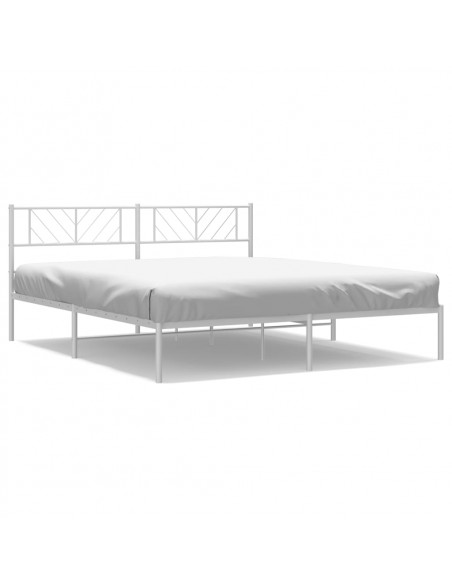 Giroletto con Testiera Metallo Bianco 183x213 cm