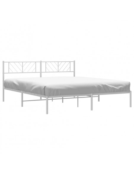 Giroletto con Testiera Metallo Bianco 183x213 cm