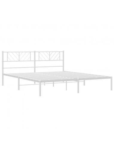 Giroletto con Testiera Metallo Bianco 183x213 cm