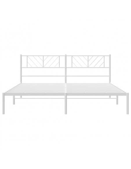 Giroletto con Testiera Metallo Bianco 183x213 cm